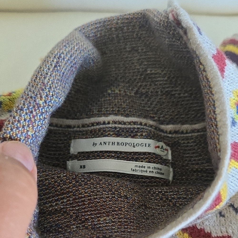 Anthropologie Contrast Mock Neck Sweater - Picture 2 of 5